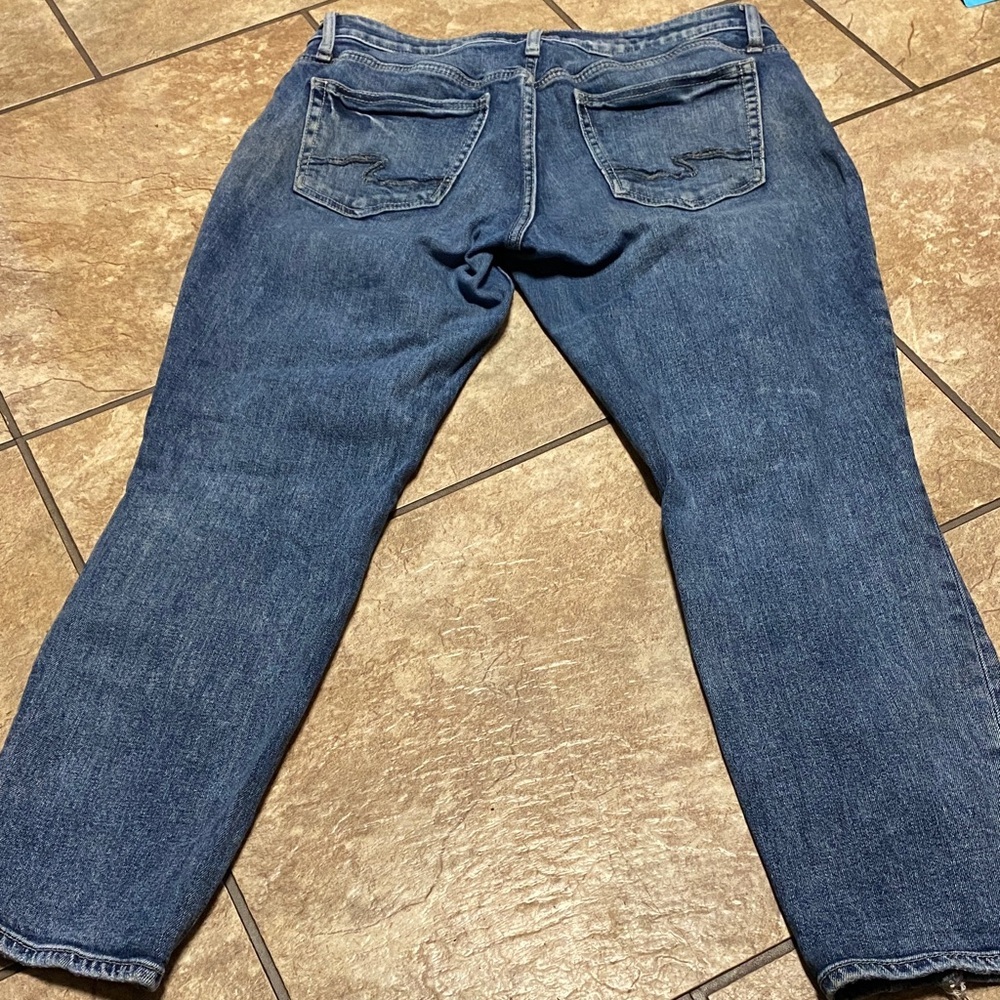 Silver Jeans Women's Distressed Blue Boyfriend 30/29 Jeans Denim